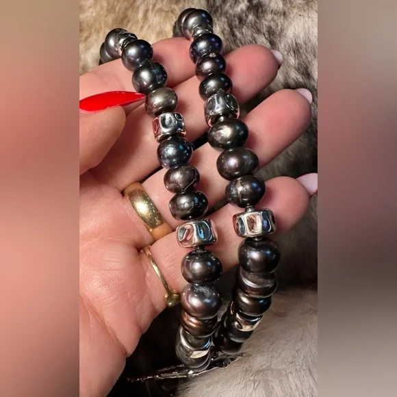 Tahitian Peacock Pearl & Tel Aviv Sterling Silver Medallion Necklace
